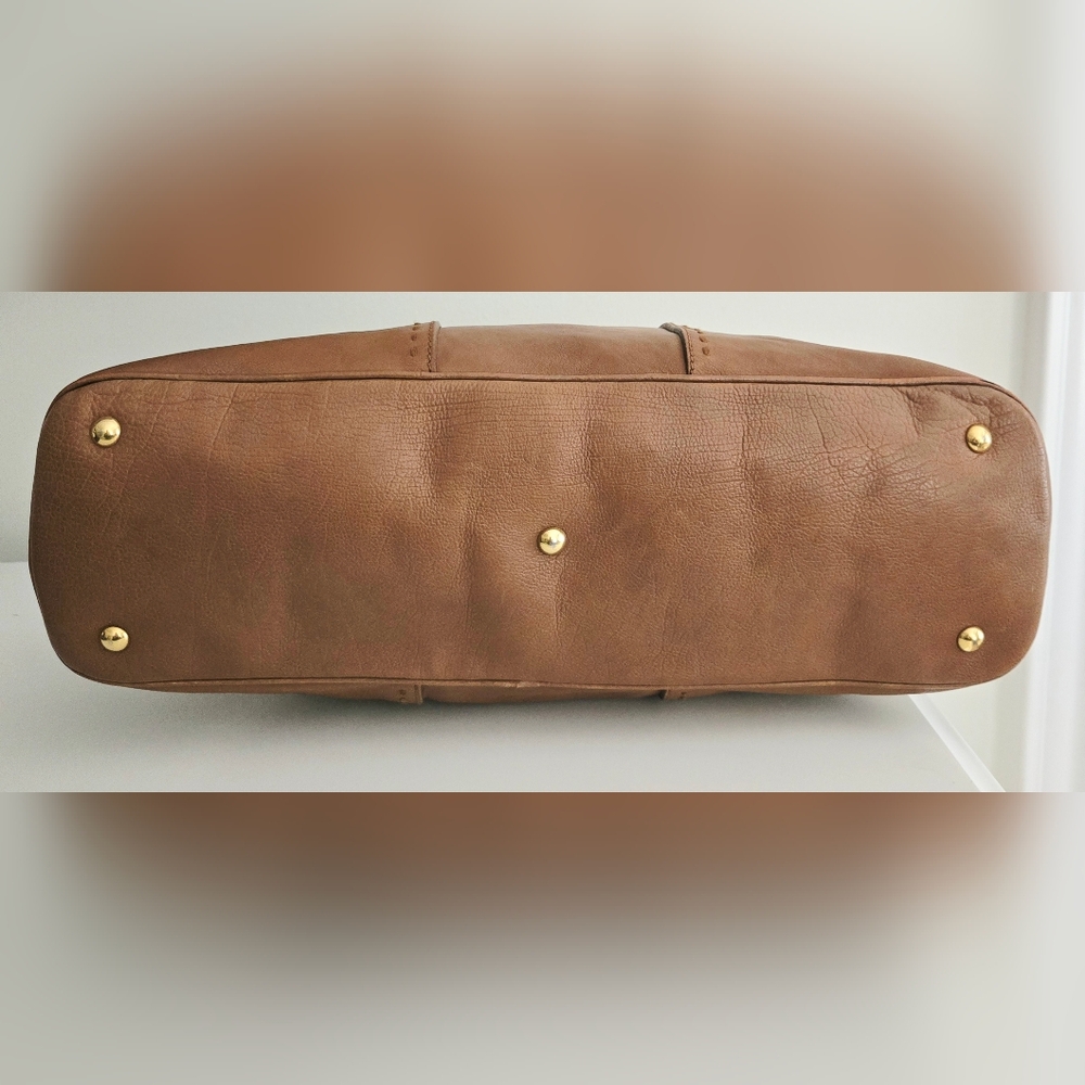 Authentic YSL SAINT LAURENT Muse Brown‎ Y Leather Weekender Boston Travel Tote - Picture 10 of 16
